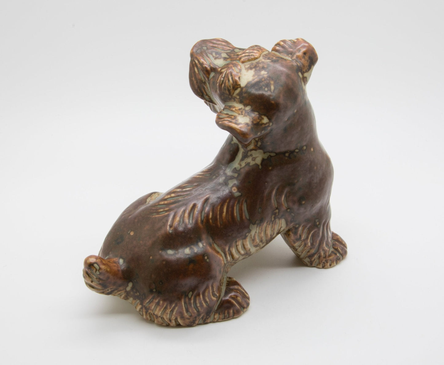 Royal Copenhagen KNUD KYHN Sung Glazed Stoneware Terrier Dog Figurine # 20129 Mollaris.com