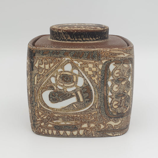 Royal Copenhagen NILS THORSSON Large Baca Faiance Square Lidded Jar Mollaris.com