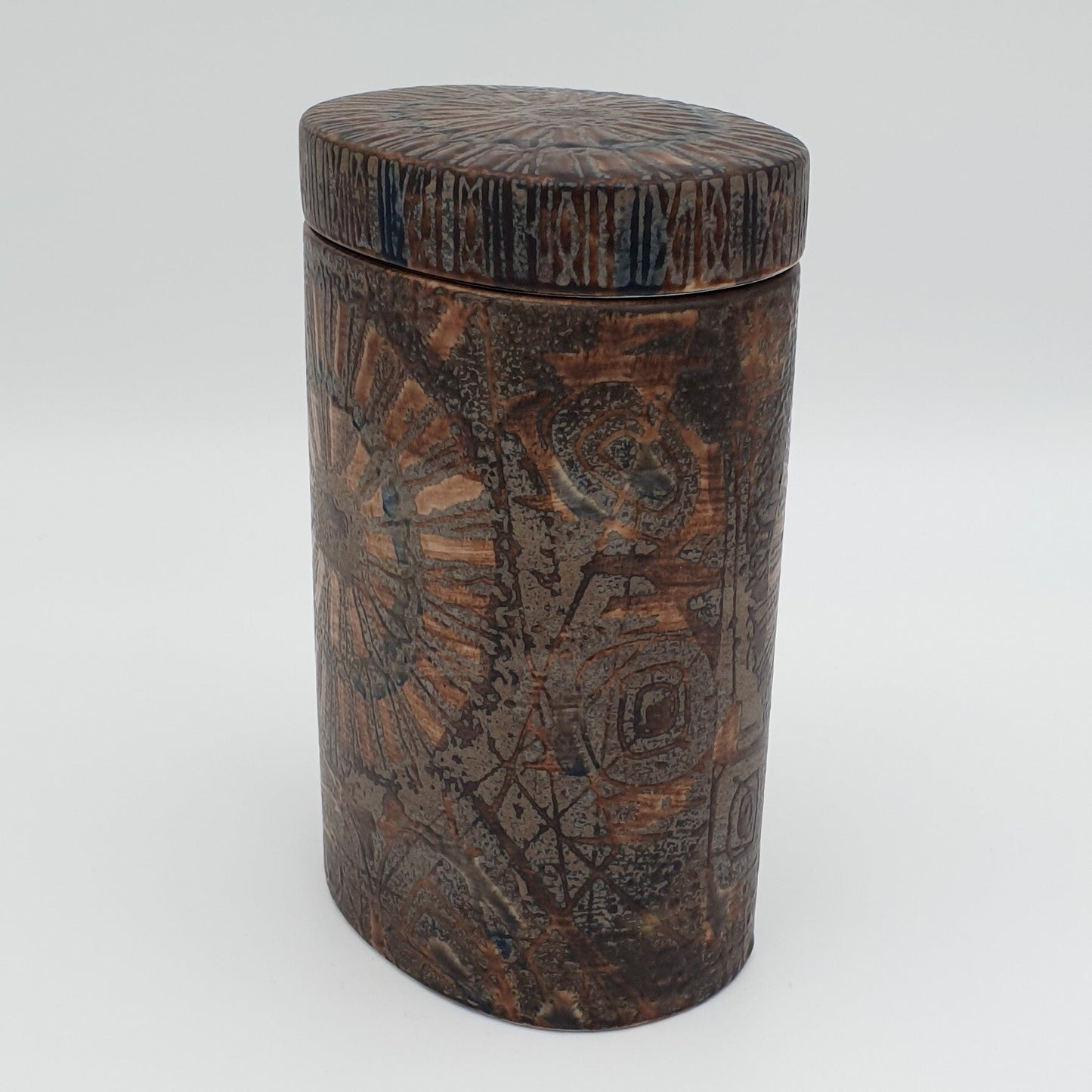 Royal Copenhagen NILS THORSSON Tall Baca Faiance Lidded Jar Mollaris.com