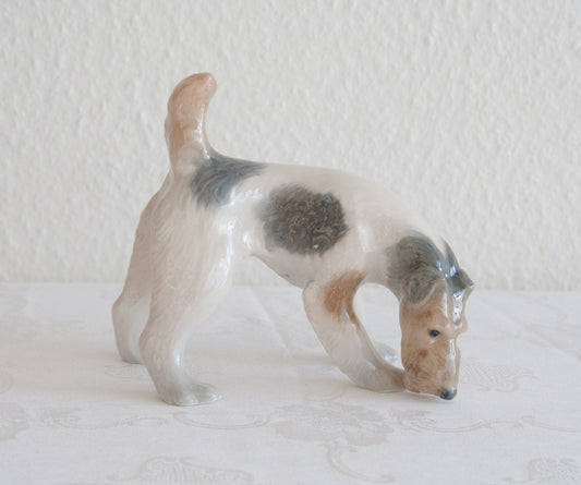 Royal Copenhagen PLATEN HALLERMUNDT Wire Haired Fox Terrier Porcelain Figurine # 3020 Mollaris.com 