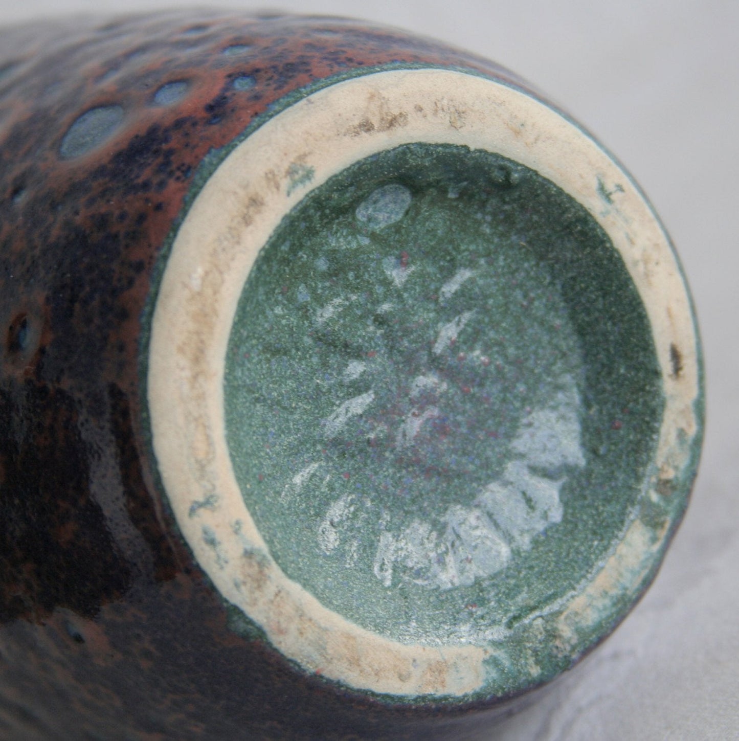 SCHEURICH Grey-Green Blue Purple Glazed Fat Lava Ceramic Vase Mollaris.com