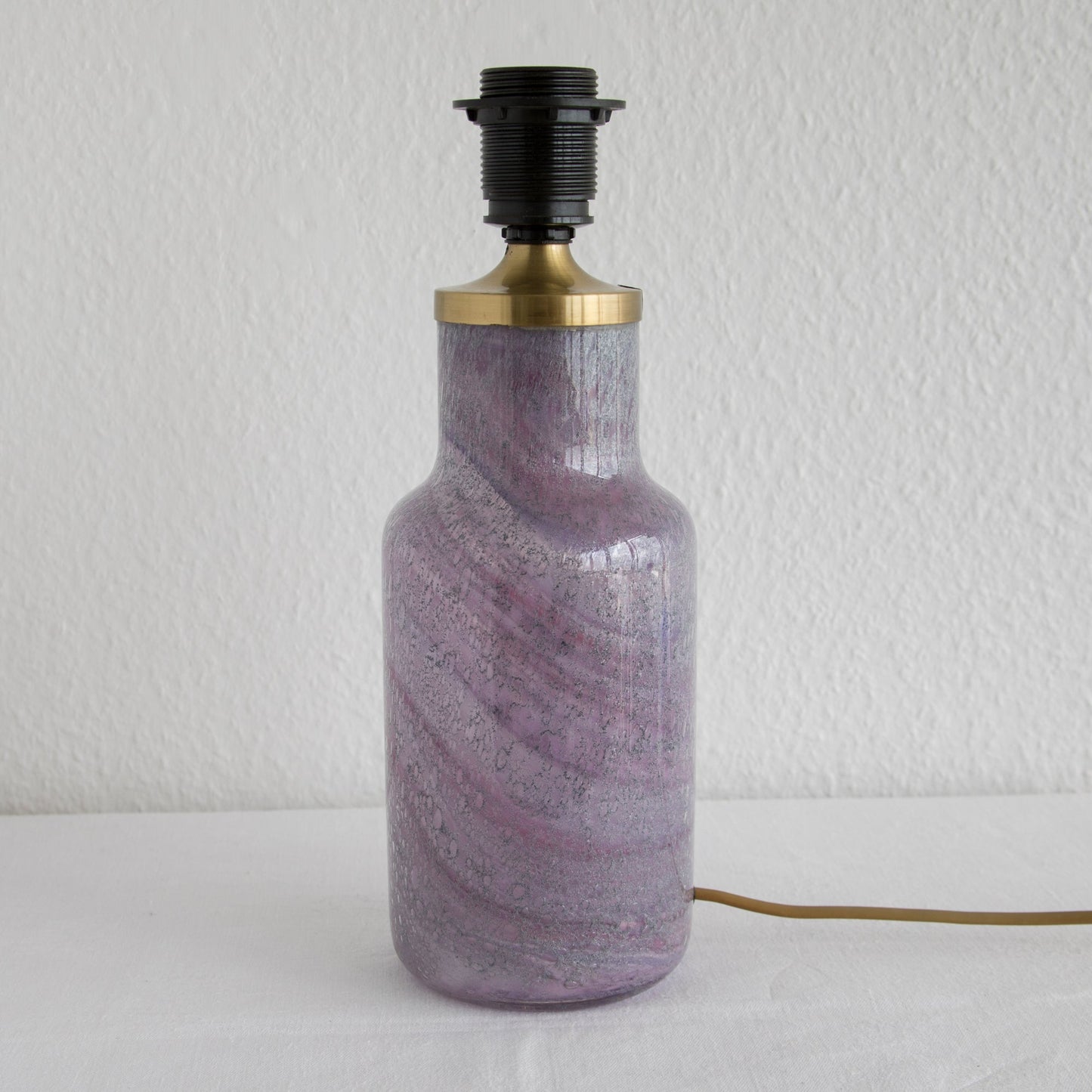 SIDSE WERNER Holmegaard TROLDGLAS Amethyst Marbled Crystal Glass Table Lamp Mollaris.com