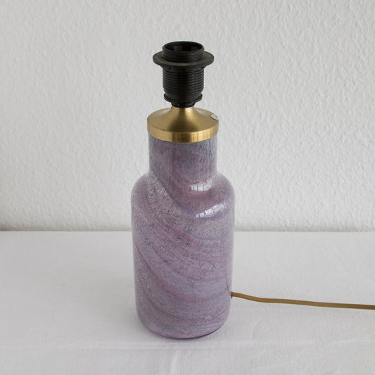 SIDSE WERNER Holmegaard TROLDGLAS Amethyst Marbled Crystal Glass Table Lamp Mollaris.com