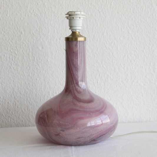 SIDSE WERNER Holmegaard TROLDGLAS Large Amethyst Marbled Crystal Glass Table Lamp Mollaris.com 