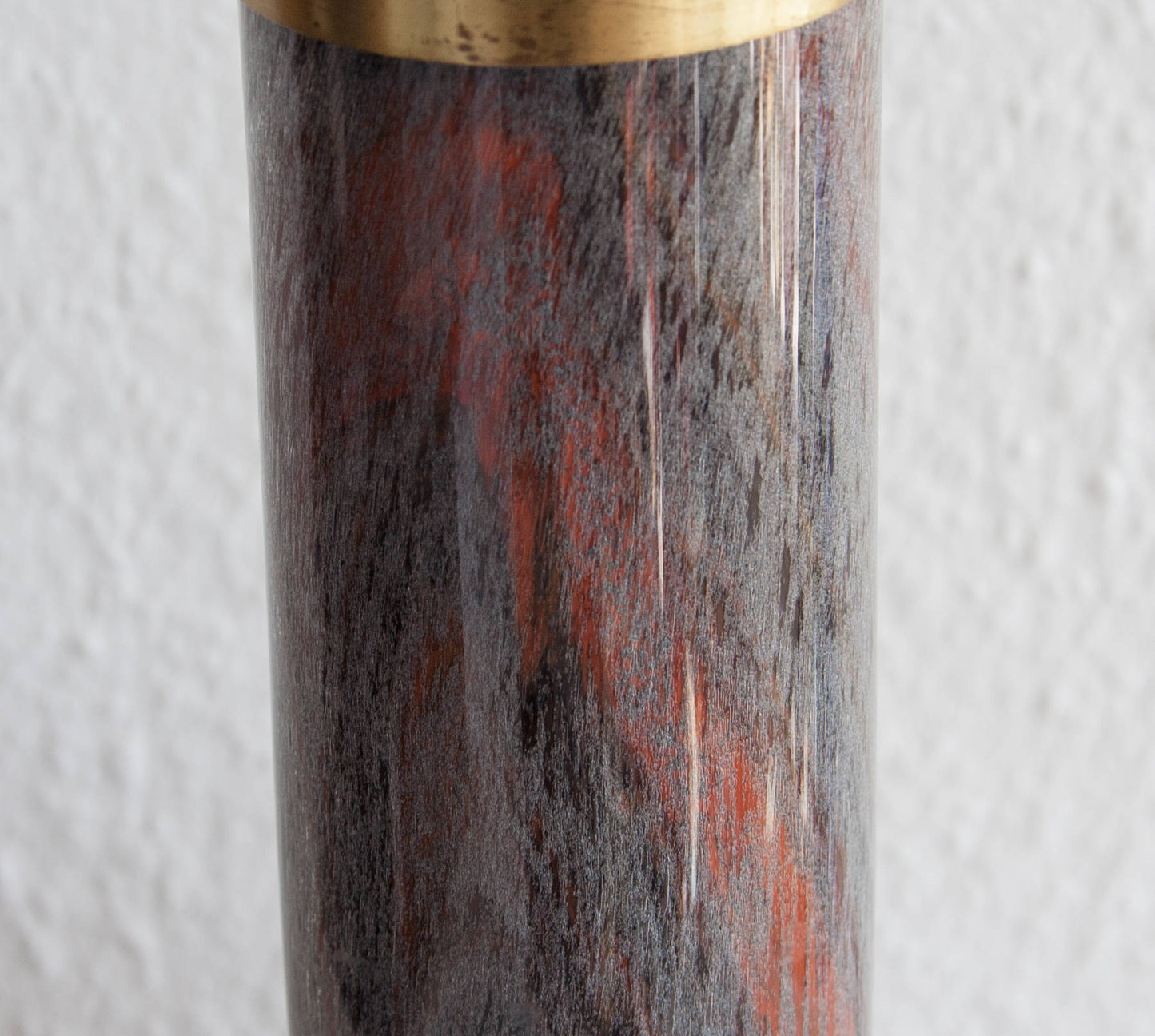 SIDSE WERNER Holmegaard TROLDGLAS Large Orange Black Marbled Crystal Glass Table Lamp Mollaris.com