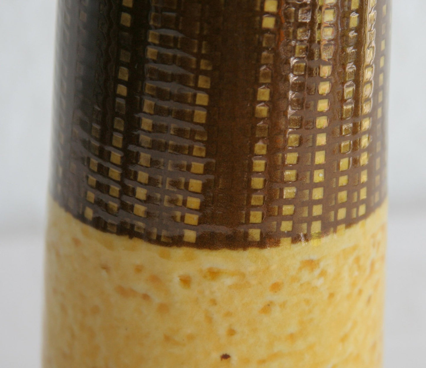 Upsala Ekeby INGRID ATTERBERG Yondel / Gondel Brown and Yellow Glazed Stoneware Vase Mollaris.com