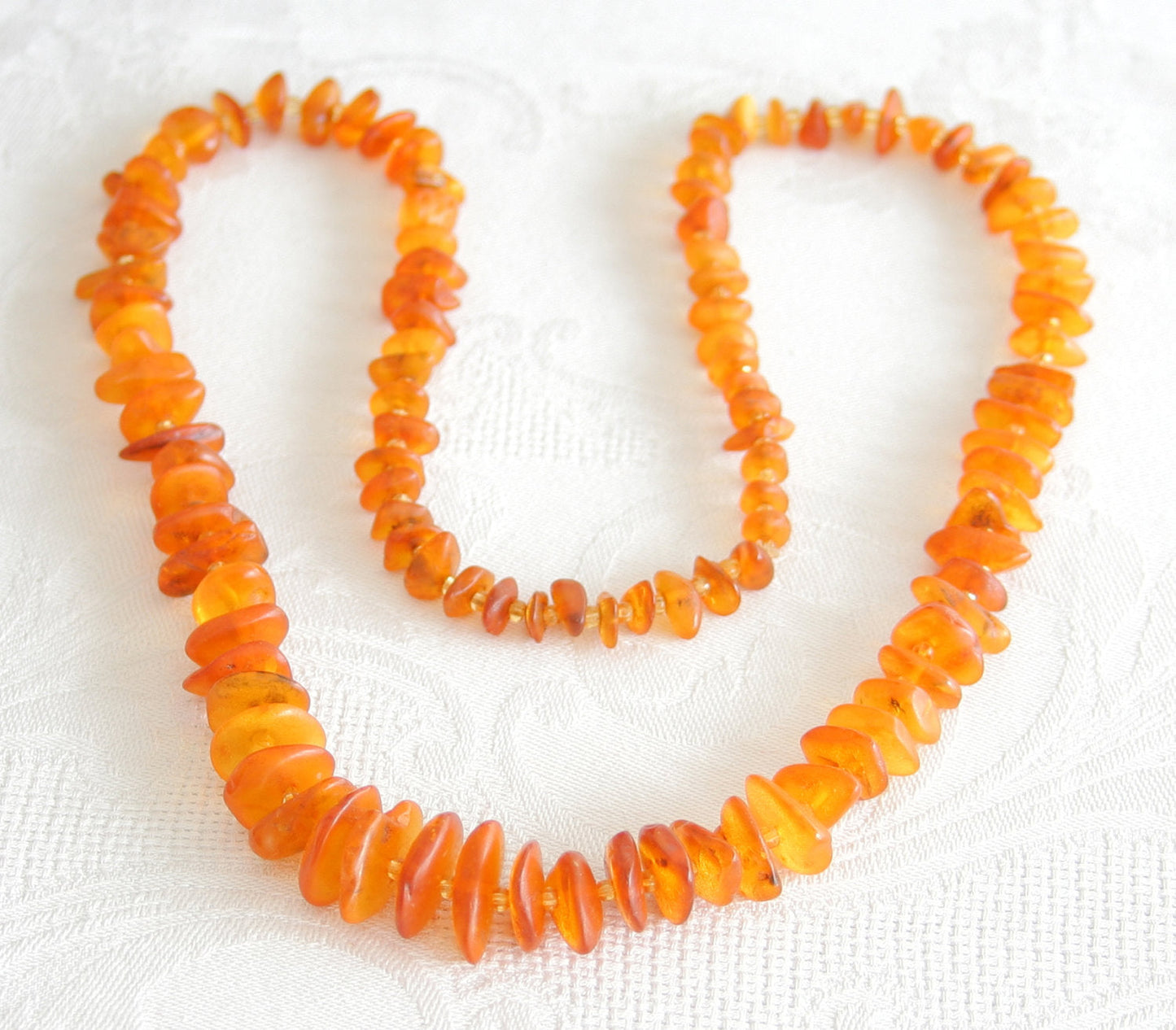 VINTAGE BALTIC AMBER Necklace Cognac 32 gr Mollaris.com