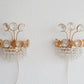 A Pair of Gold-Plated Brass Wall Sconces with Cut Crystal Prisms Mollaris.com 