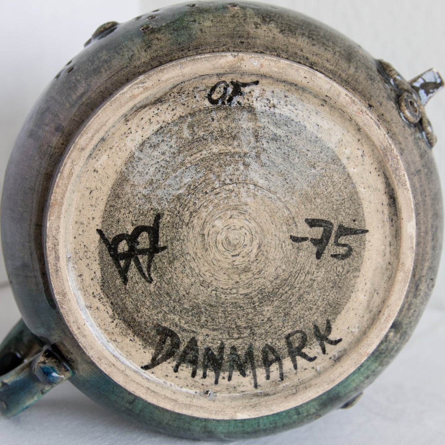 BJØRN WIINBLAD Studio Large Green Purple Glazed Ceramic Face Vase Mollaris.com