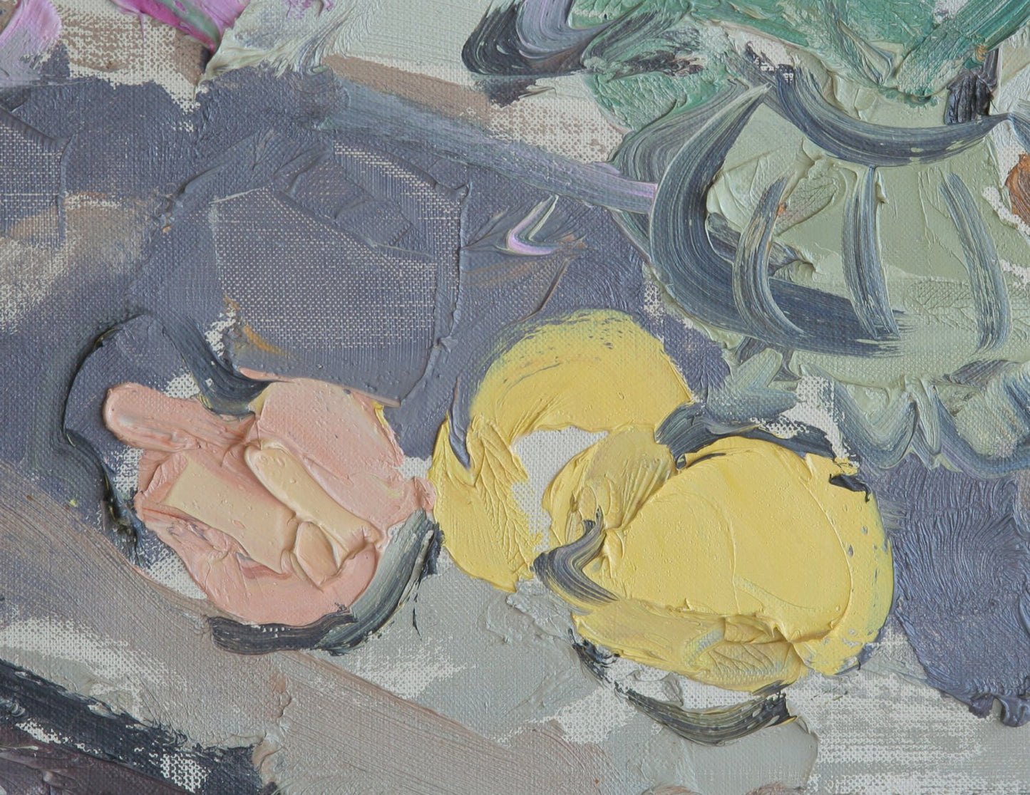 BØRGE BOKKENHEUSER Impressionist Still Life with Flowers and Fruit Painting Mollaris.com