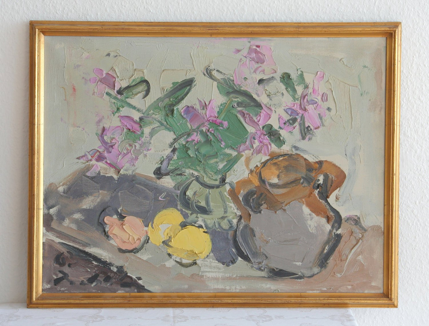 BØRGE BOKKENHEUSER Impressionist Still Life with Flowers and Fruit Painting Mollaris.com