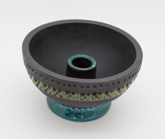 Bitossi ALDO LONDI Genovese Blue Green Ceramic Candlestick Mollaris.com
