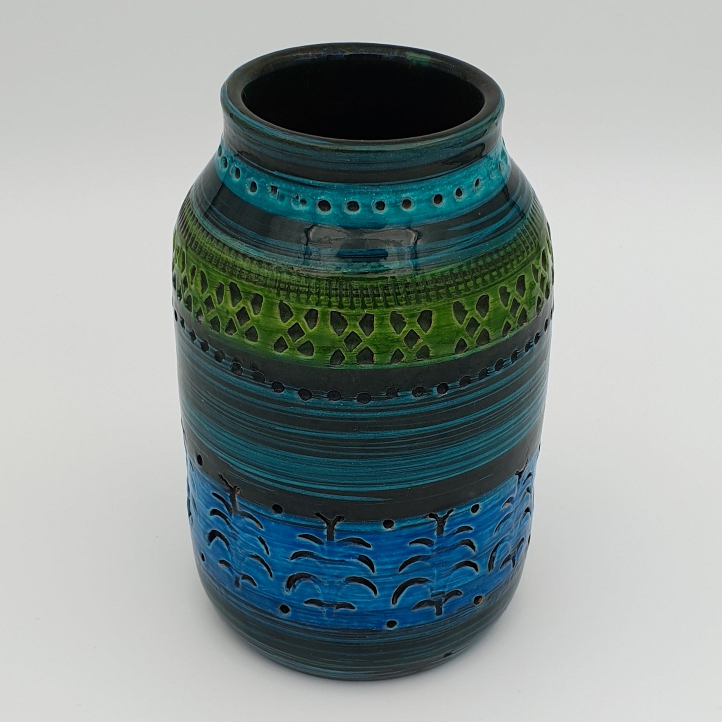 Bitossi ALDO LONDI Genovese Blue Green Ceramic Vase Mollaris.com