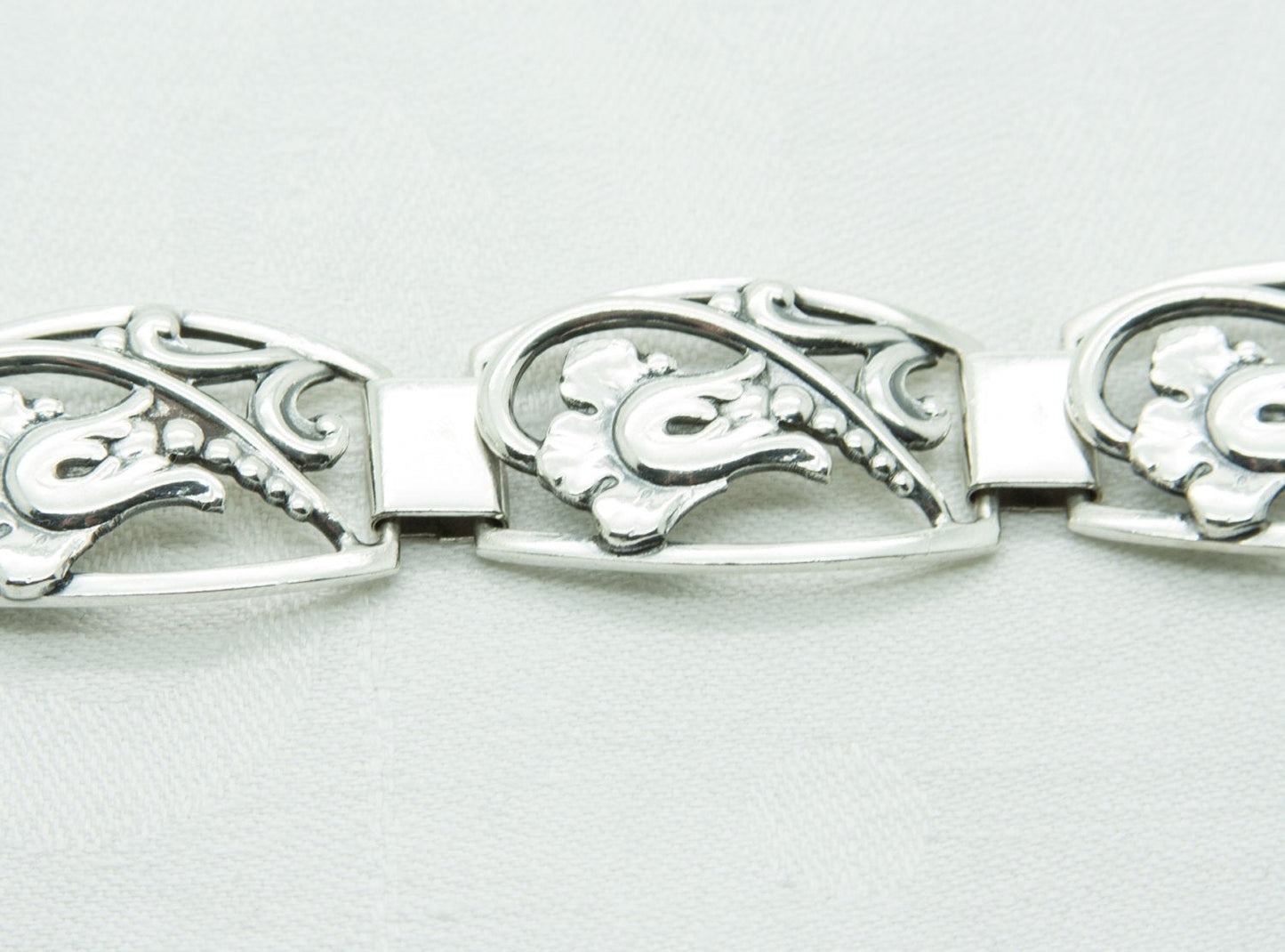 EILER & MARLØE Art Deco Solid Silver (830S) #125 Link Bracelet Mollaris.com