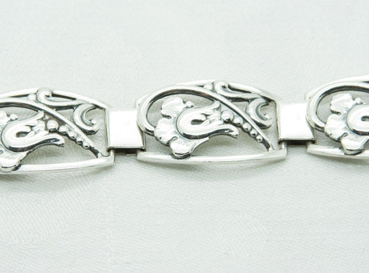 EILER & MARLØE Art Deco Solid Silver (830S) #125 Link Bracelet Mollaris.com