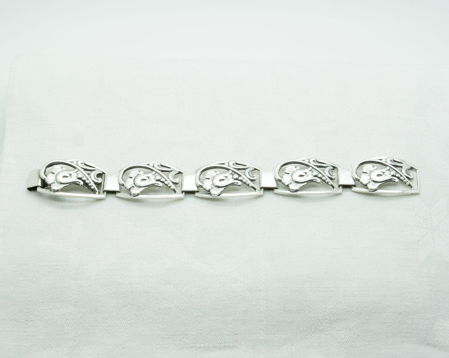 EILER & MARLØE Art Deco Solid Silver (830S) #125 Link Bracelet Mollaris.com
