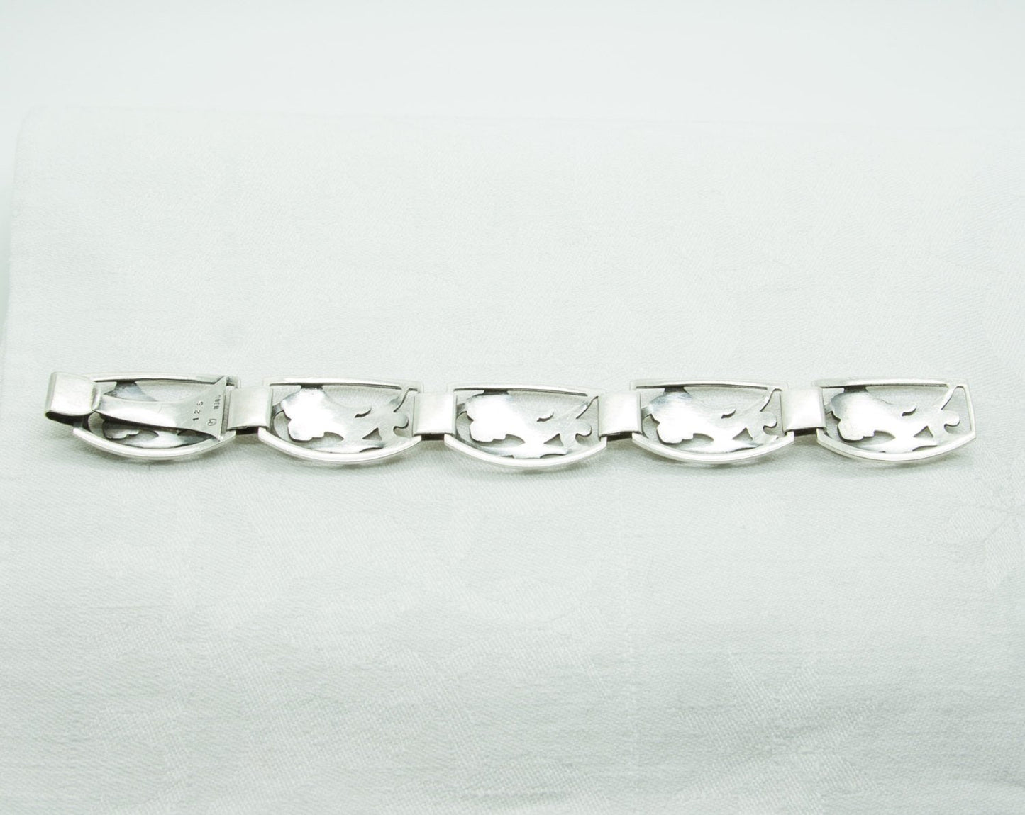 EILER & MARLØE Art Deco Solid Silver (830S) #125 Link Bracelet Mollaris.com