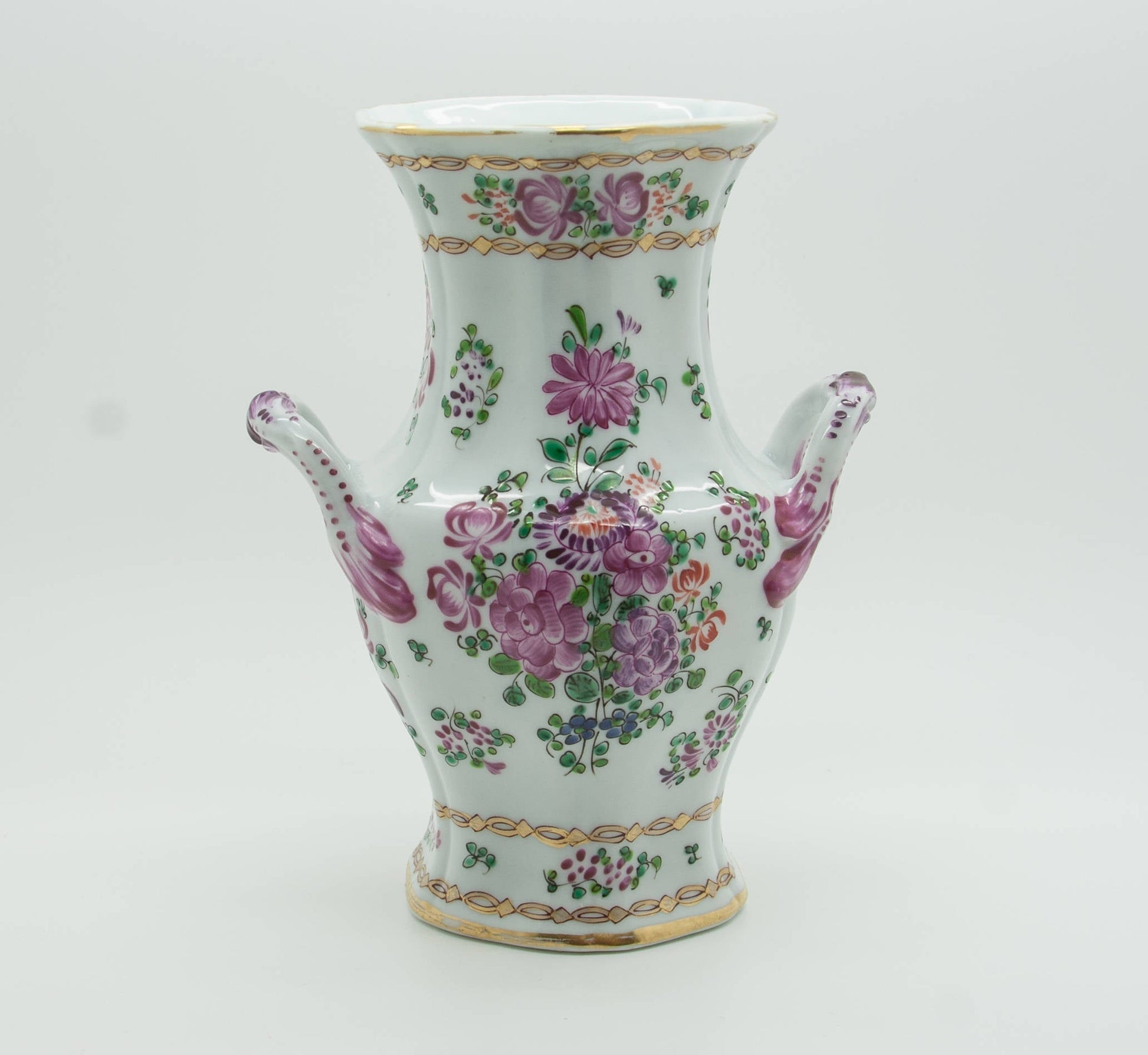 Edmé SAMSON "Famille Rose" Armorial Porcelain Vase Mollaris.com