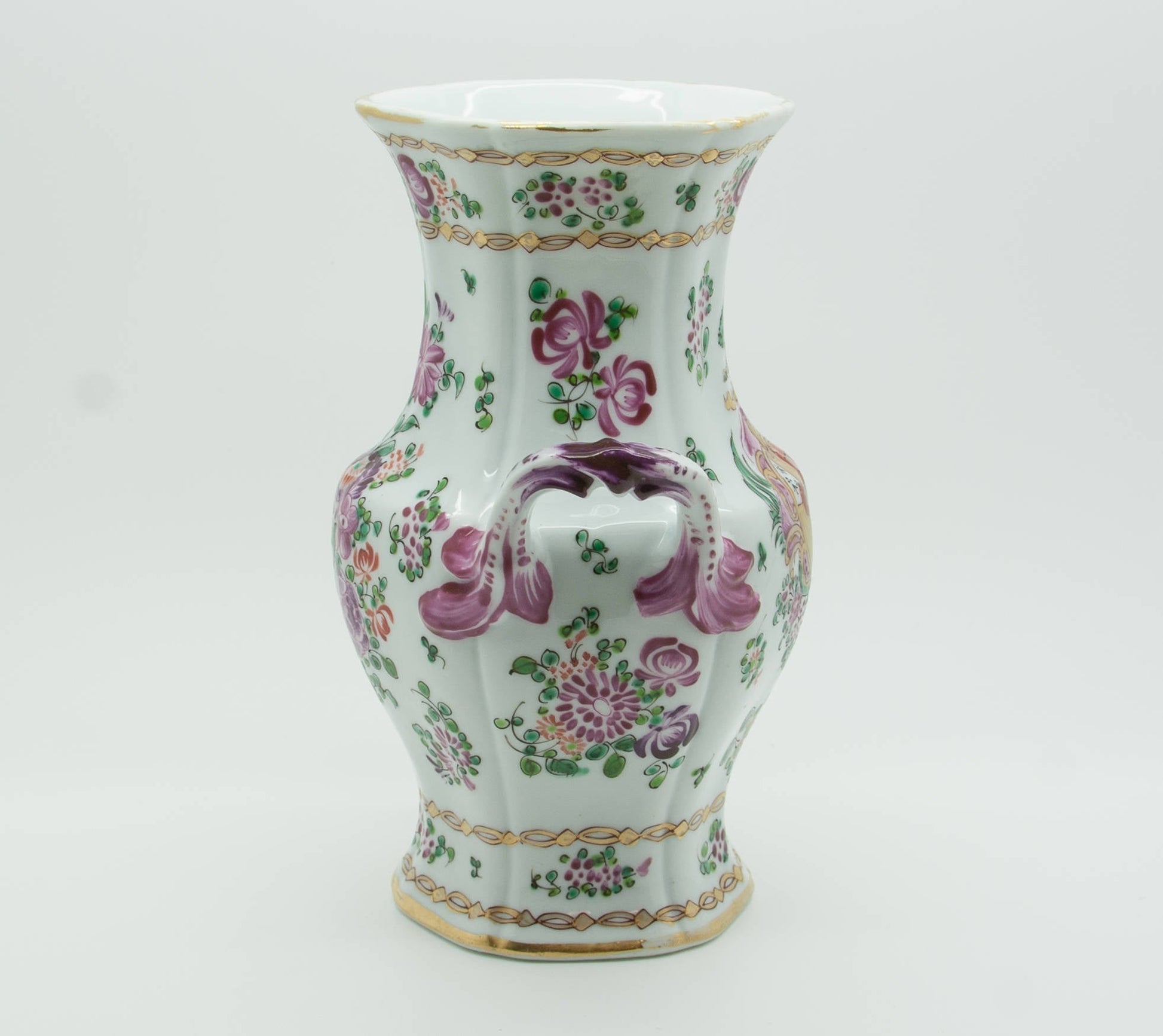 Edmé SAMSON "Famille Rose" Armorial Porcelain Vase Mollaris.com