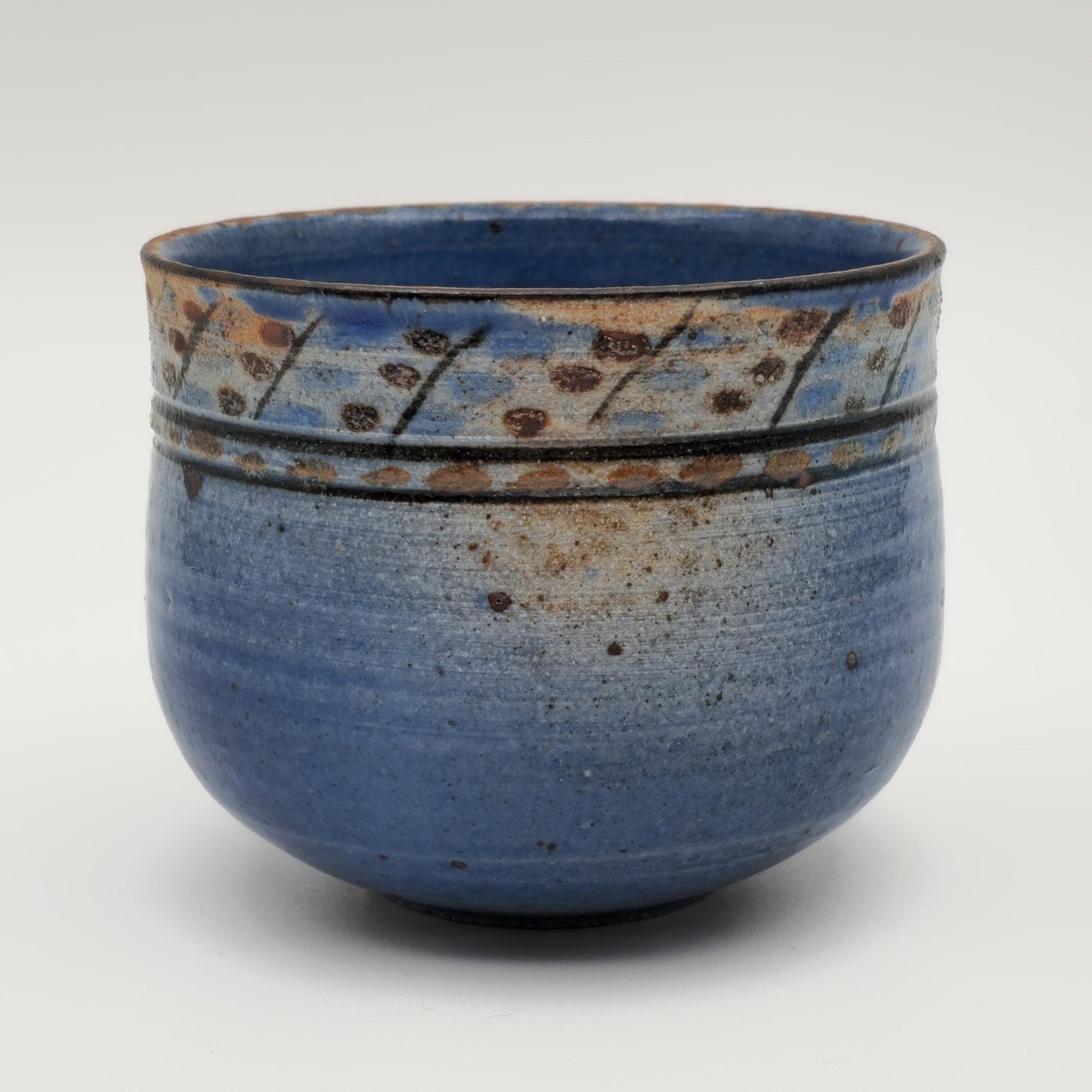 GERDA ØSTERGAARD Blue Dot Patterned Glazed Stoneware Bowl Mollaris.com