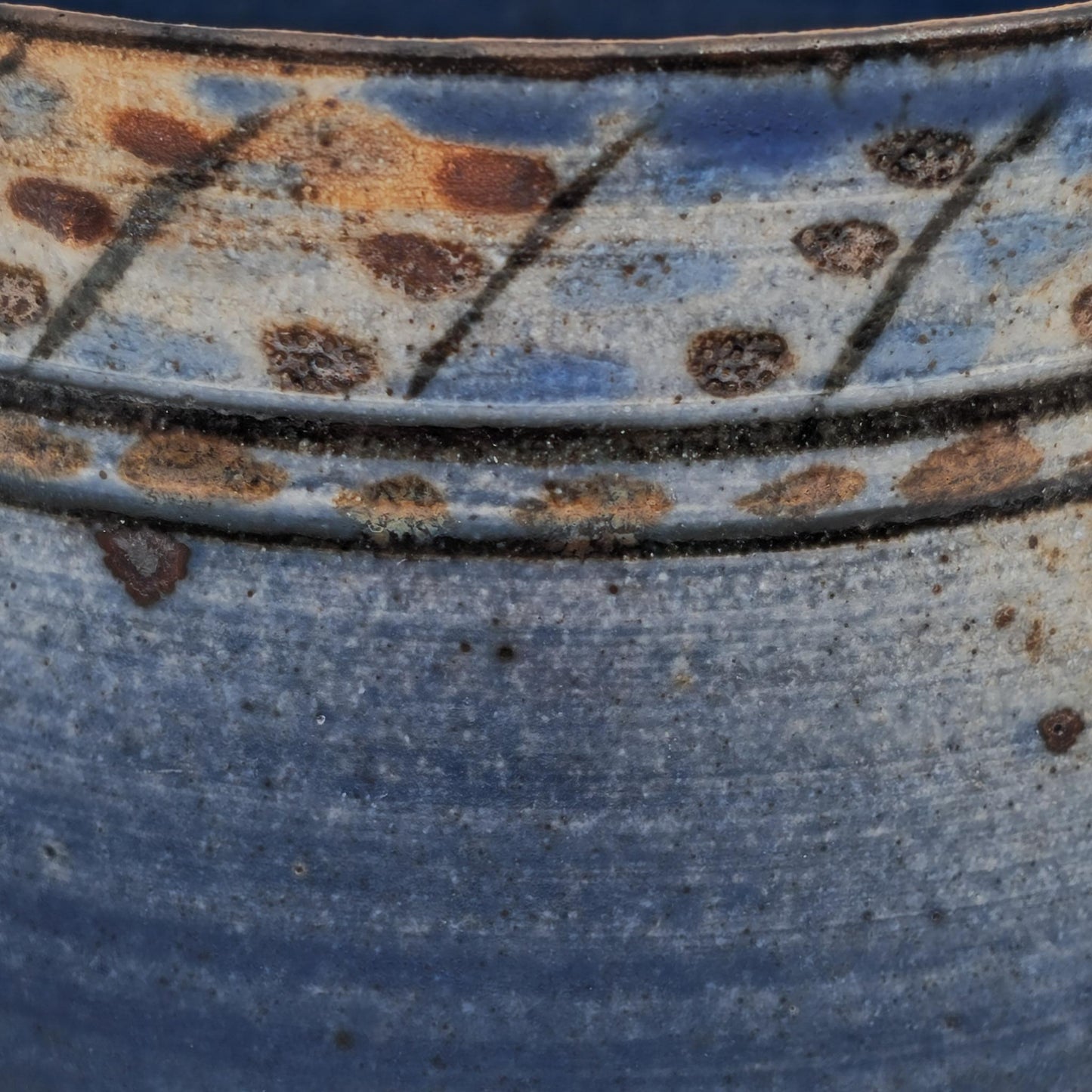 GERDA ØSTERGAARD Blue Dot Patterned Glazed Stoneware Bowl Mollaris.com