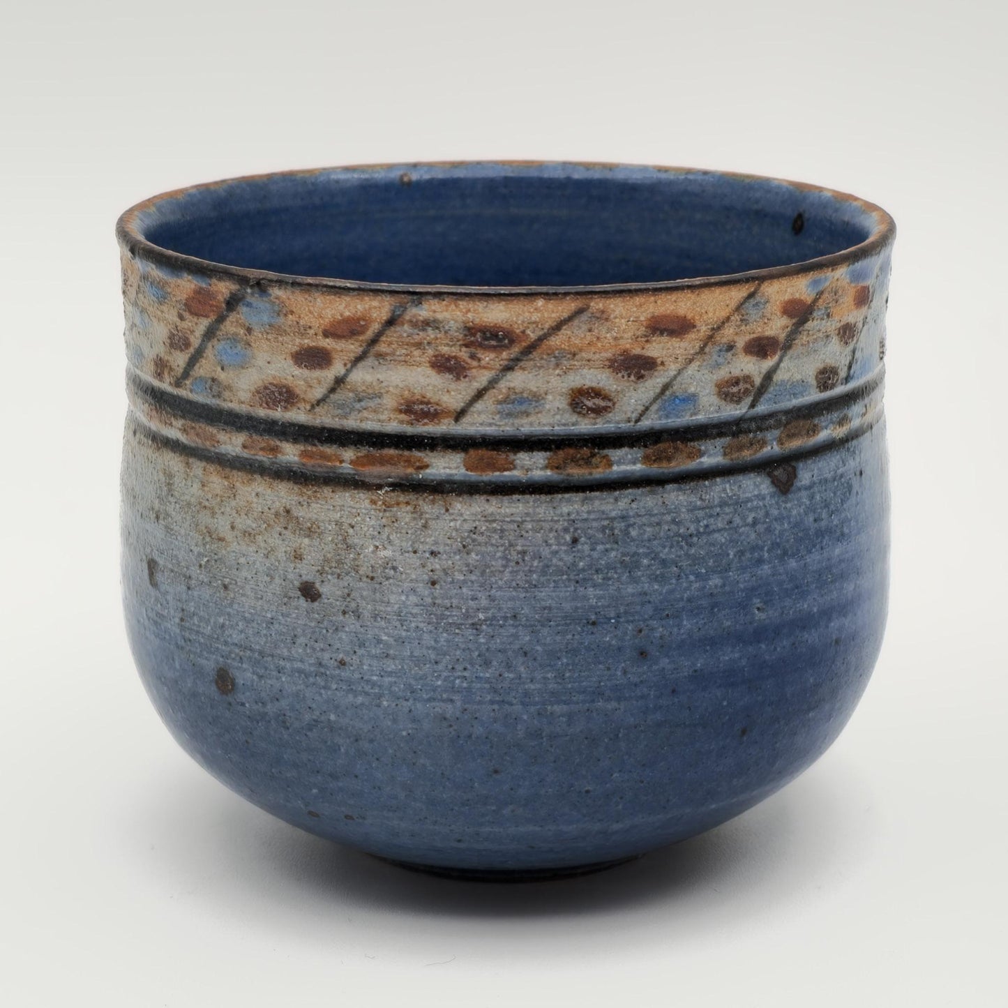 GERDA ØSTERGAARD Blue Dot Patterned Glazed Stoneware Bowl Mollaris.com