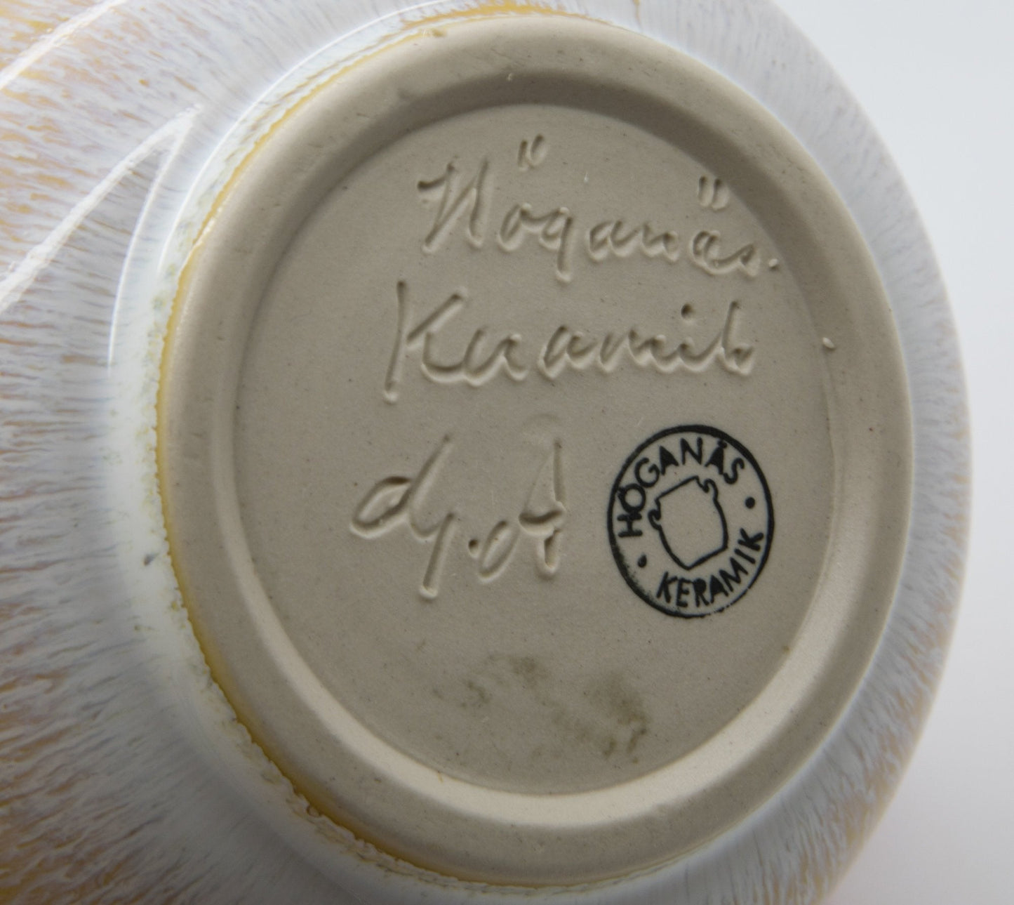 GUNNAR ANDERSSON Höganäs Creme and Yellow Glazed Stoneware Vase Mollaris.com