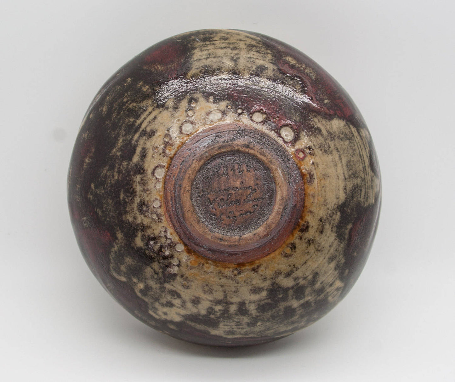 HENNING NILSSON Höganäs Oxblood Glazed Riffled Rim Stoneware Bowl Mollaris.com