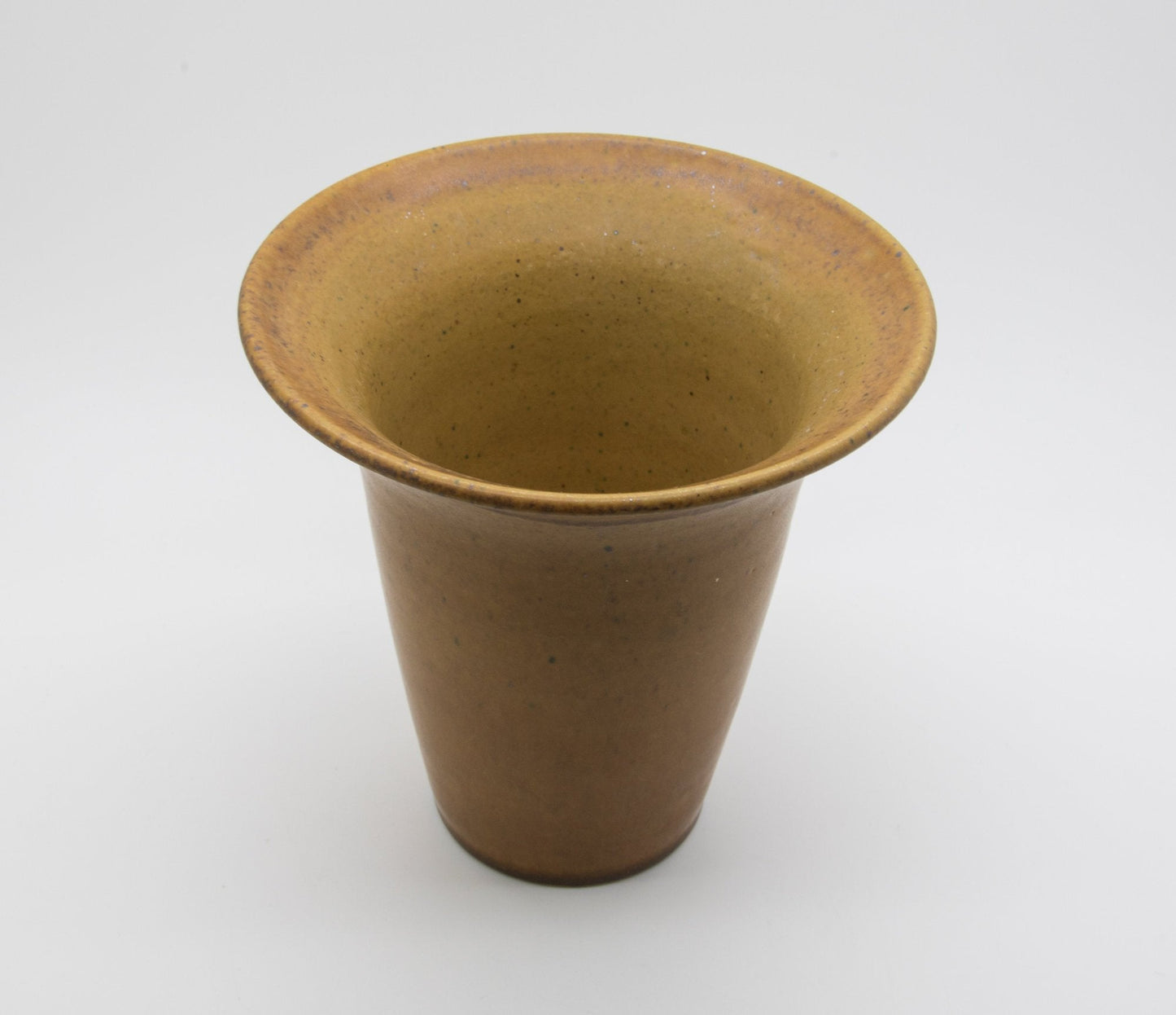 HOLBÆK LERVAREFABRIK Mustard Yellow Stoneware Vase Mollaris.com