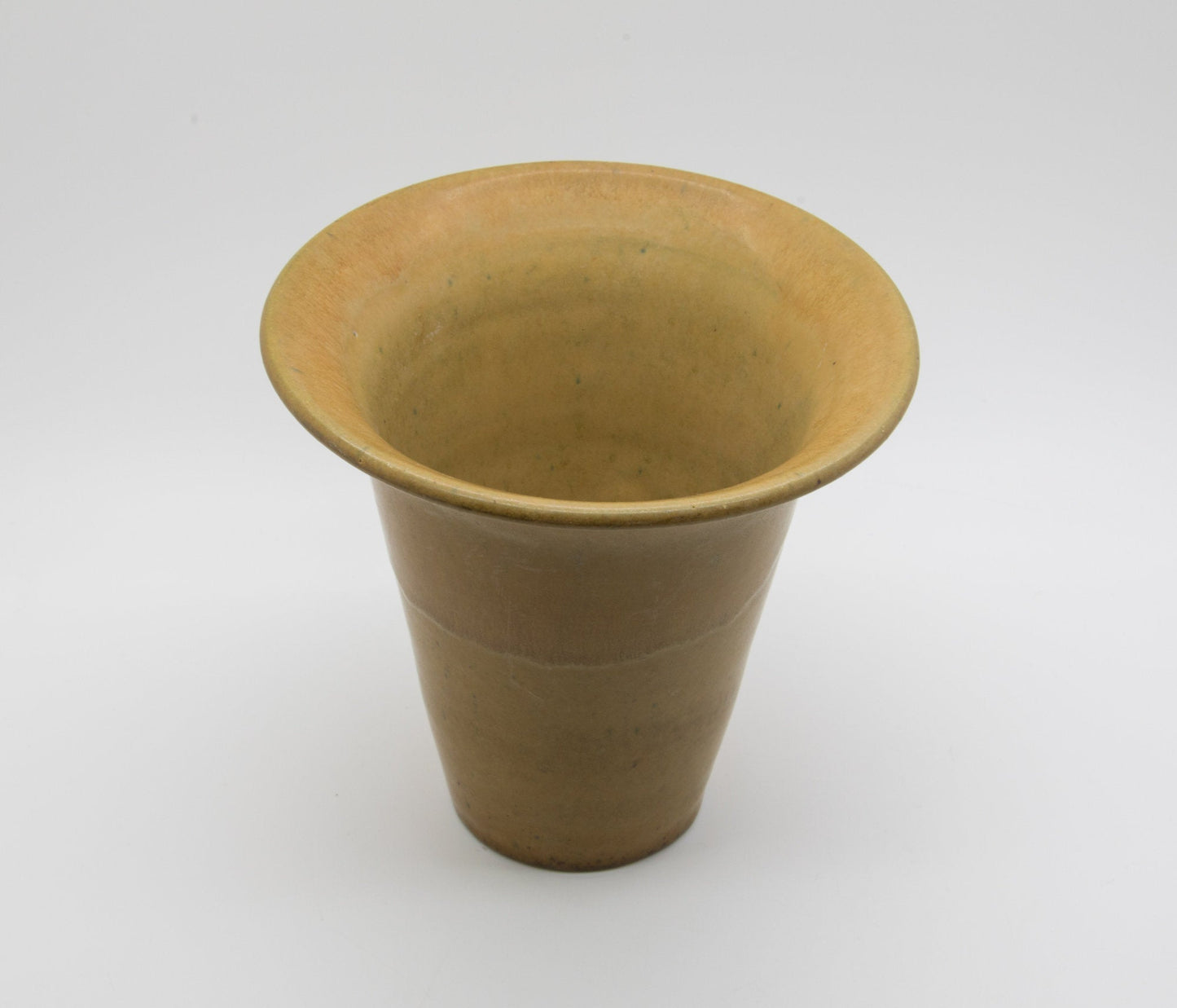 HOLBÆK LERVAREFABRIK Mustard Yellow Stoneware Vase Mollaris.com