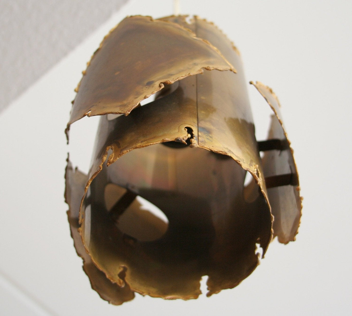 HOLM SØRENSEN Brutalist Flame Cut Brass Pendant Light Mollaris.com