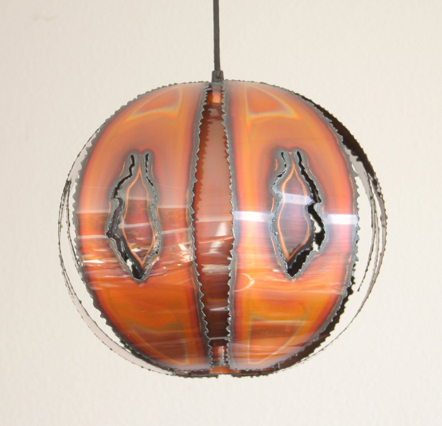 HOLM SØRENSEN Brutalist Flame Cut Copper Large Pendant Light Mollaris.com