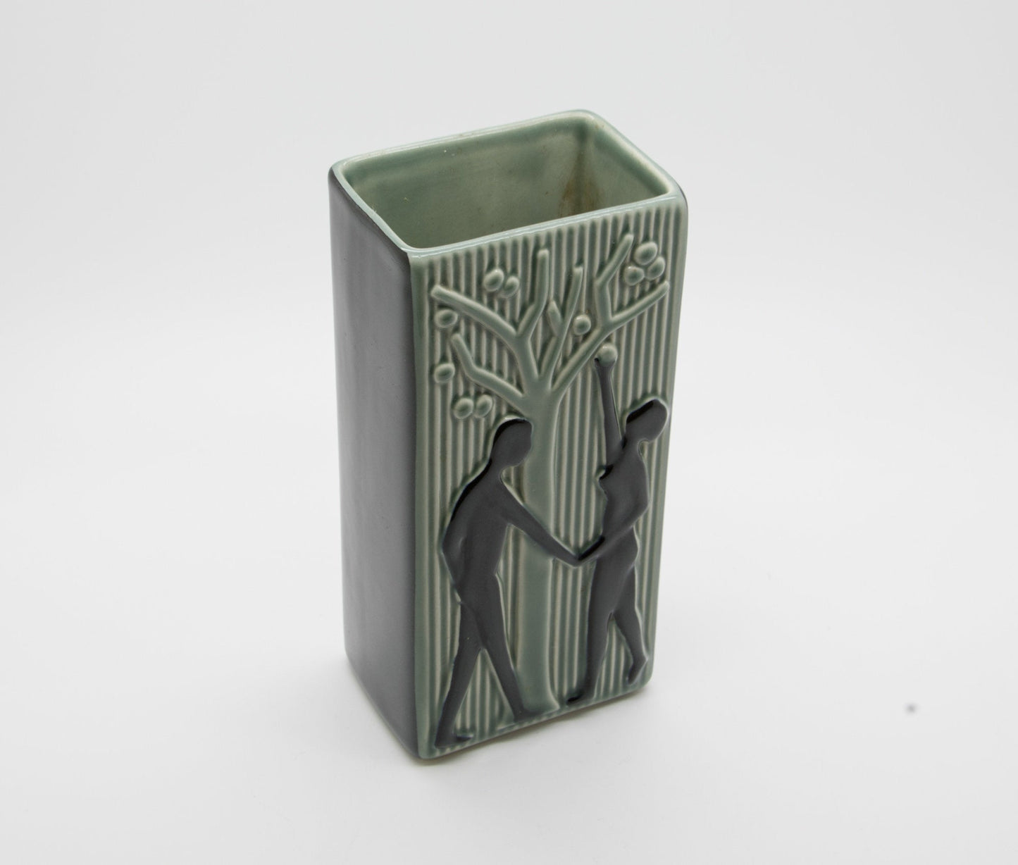 HOLM SØRENSEN Søholm Two Lovers Beneath an Apple Tree Square Ceramic Vase Mollaris.com