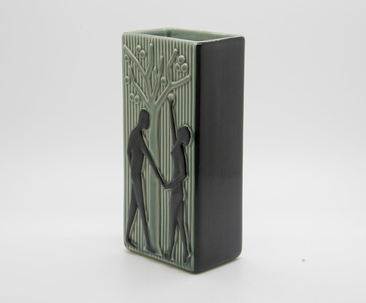 HOLM SØRENSEN Søholm Two Lovers Beneath an Apple Tree Square Ceramic Vase Mollaris.com