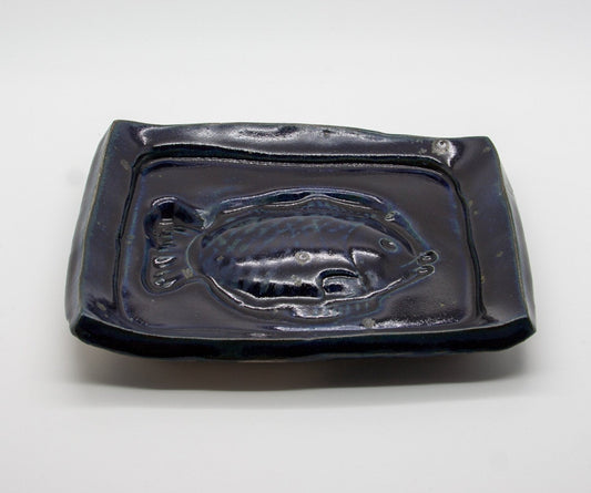 JØRGEN FINN PETERSEN Dark Blue Glazed Stoneware Tray Mollaris.com