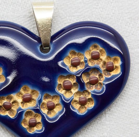 JENS WINDFELD HANSEN Royal Copenhagen Blue Decorated Porcelain Heart Pendant Mollaris.com