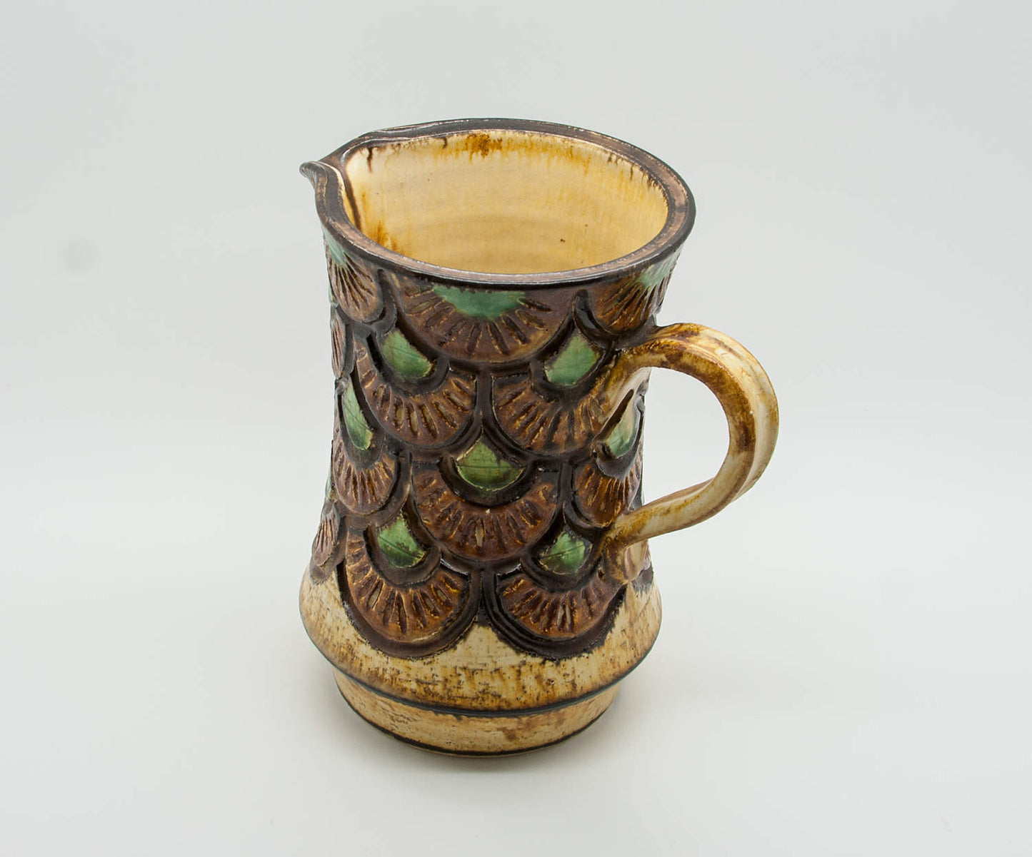 JETTE HELLERØE Abstract Scales Decorated Ceramic Pitcher Mollaris.com