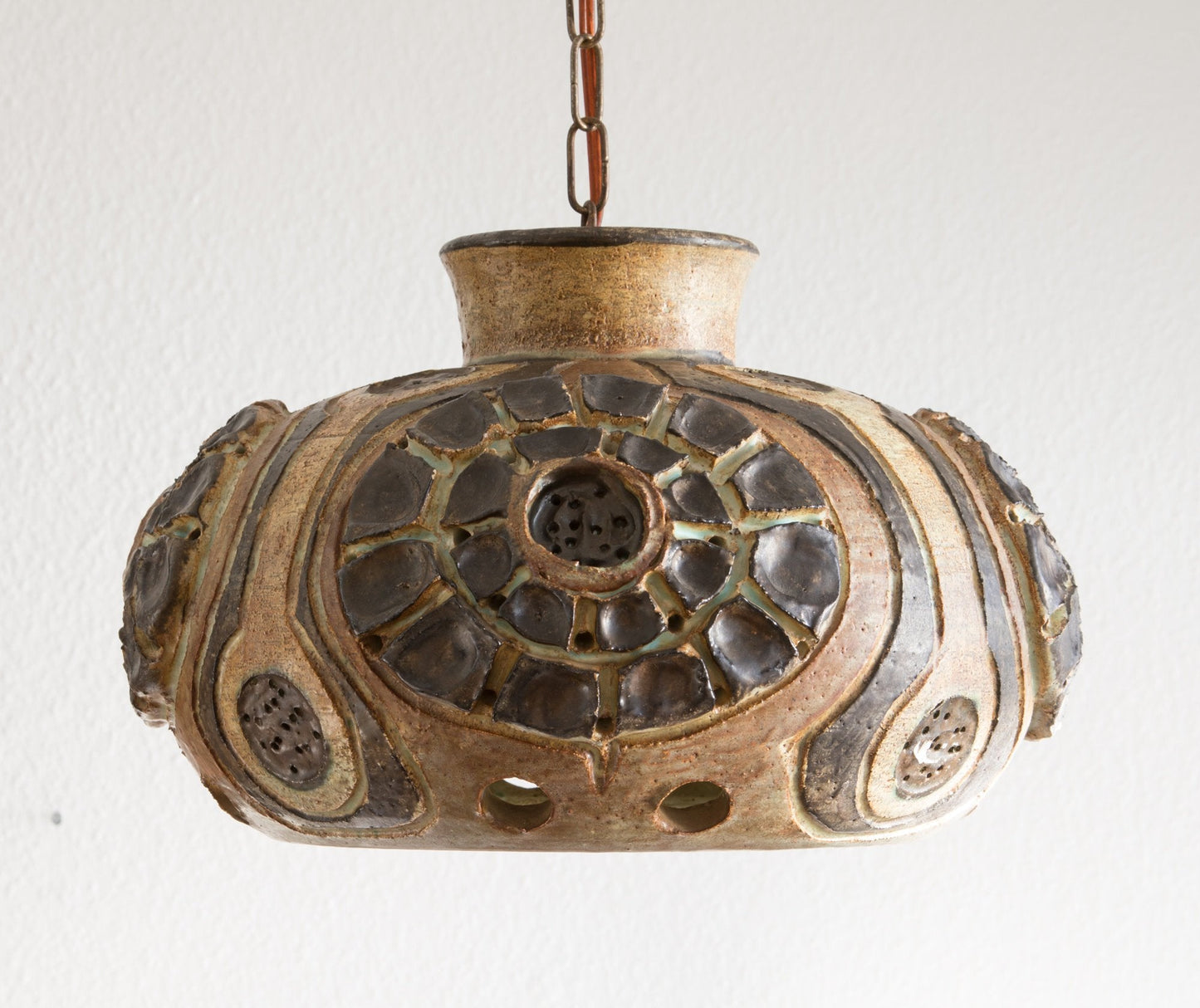 JETTE HELLERØE Large Abstract Decorated Ceramic Pendant Light Mollaris.com