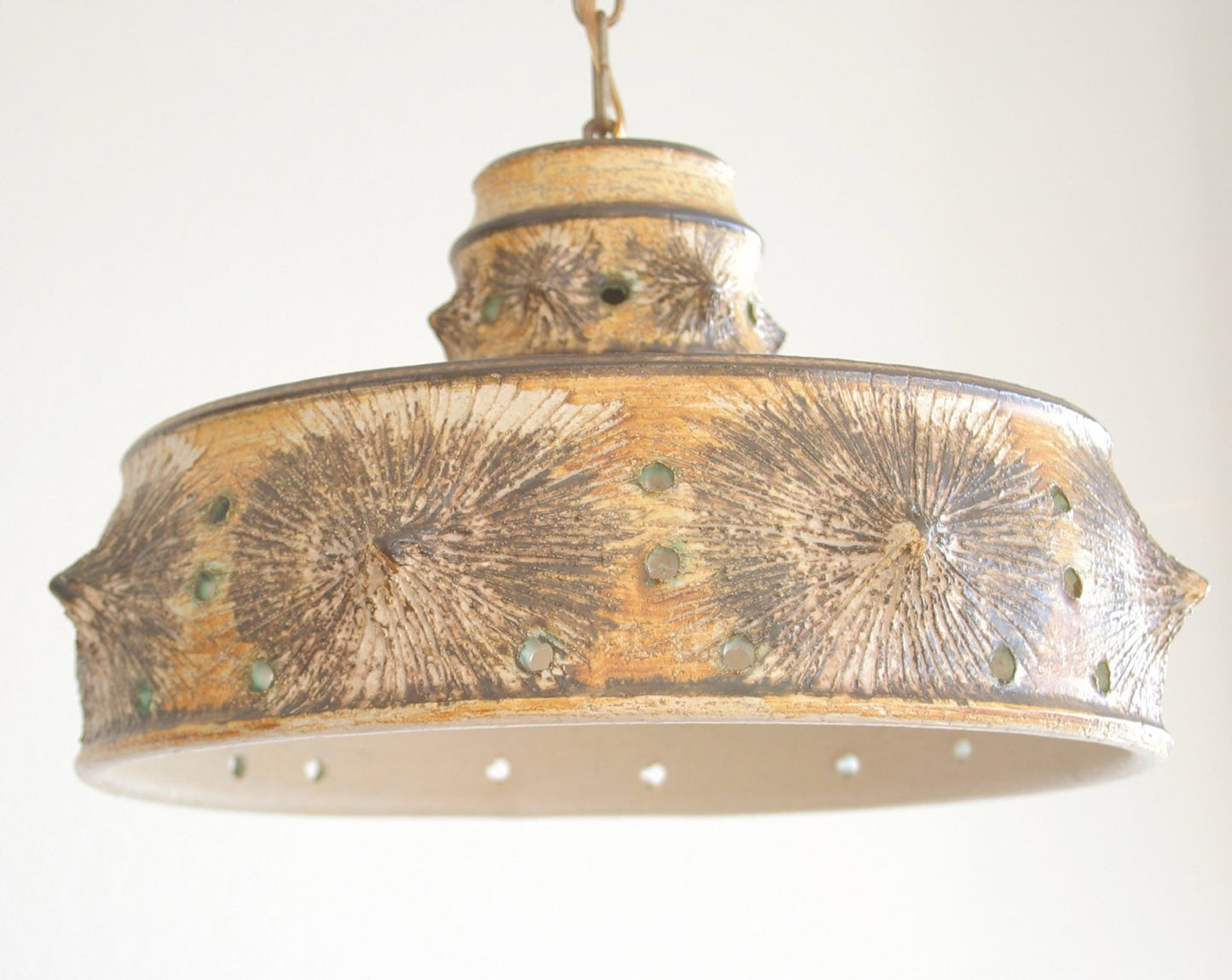 JETTE HELLERØE Large Abstract Decorated Ceramic Pendant Light Mollaris.com