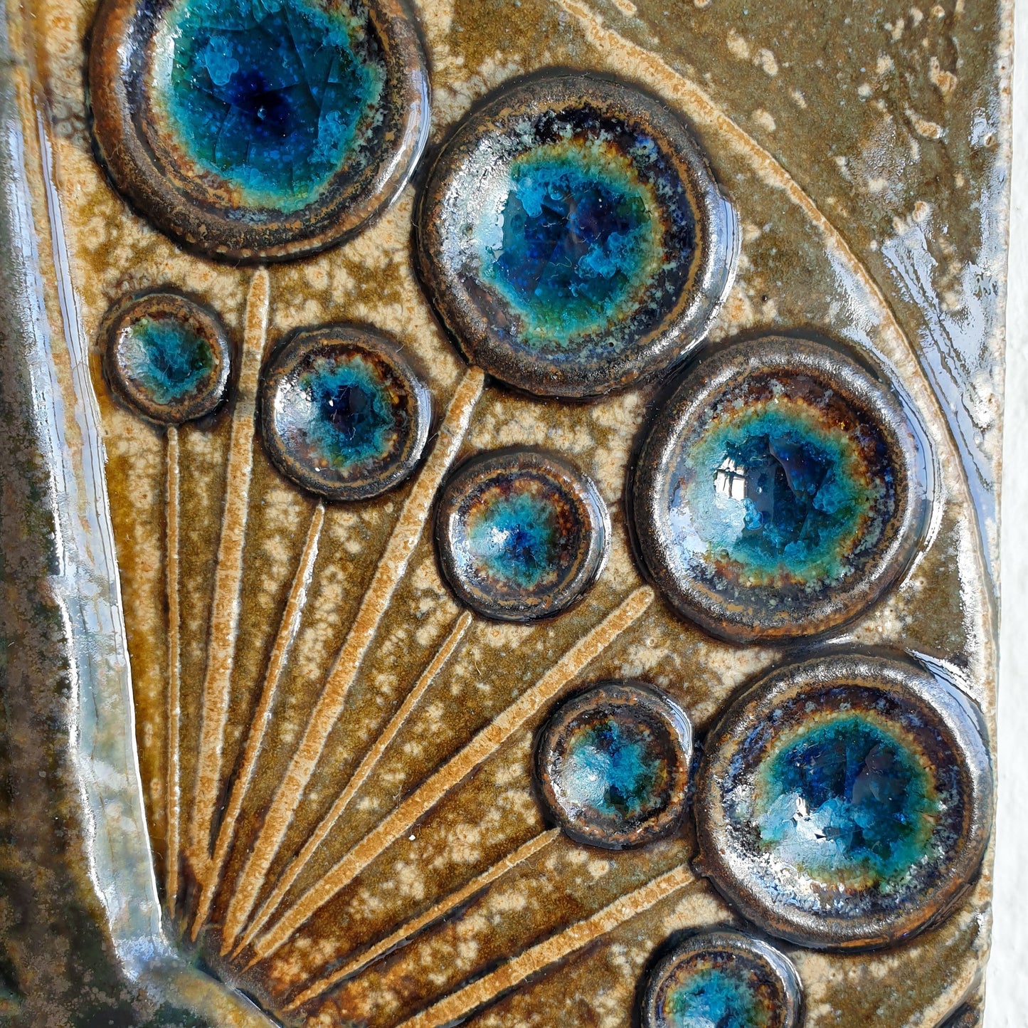 JOSEPH SIMON Søholm Peacock Stoneware Wall Plaque Mollaris.com