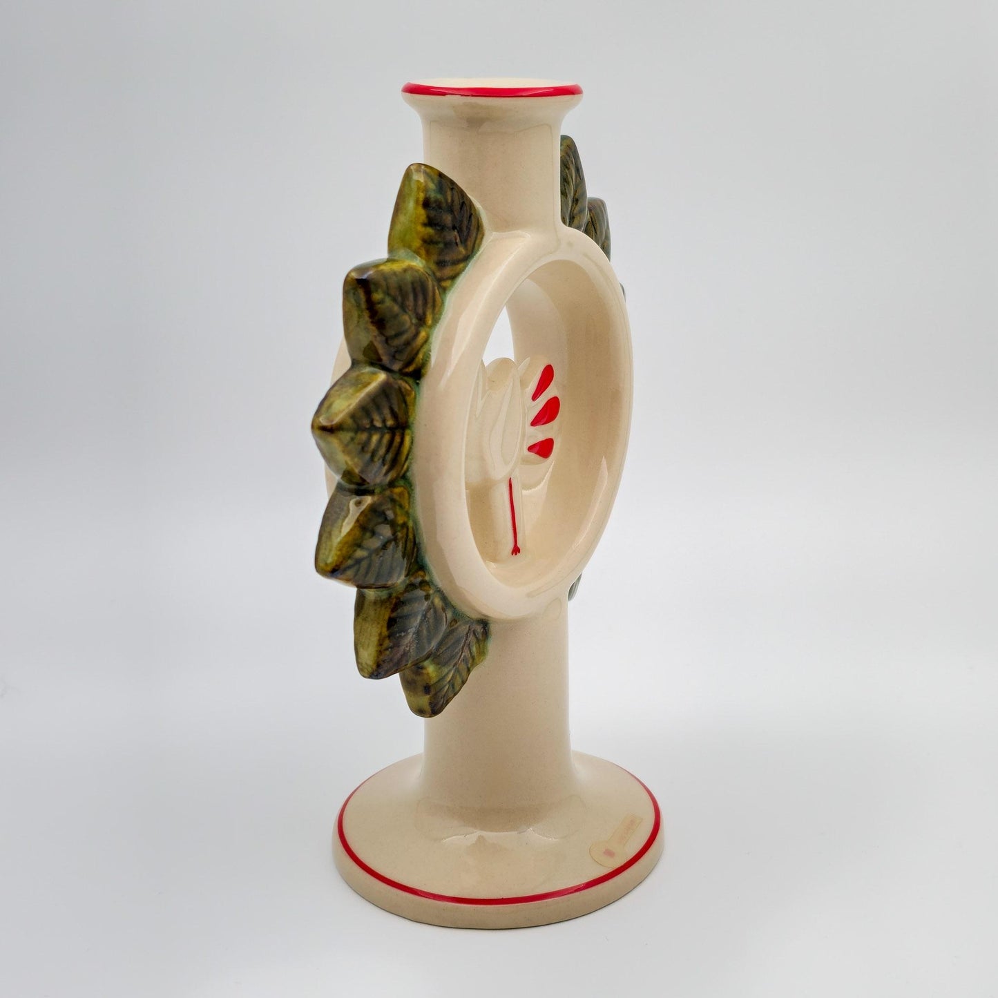 LISA LARSON Höganäs Bird Leaves Stoneware Candlestick Mollaris.com