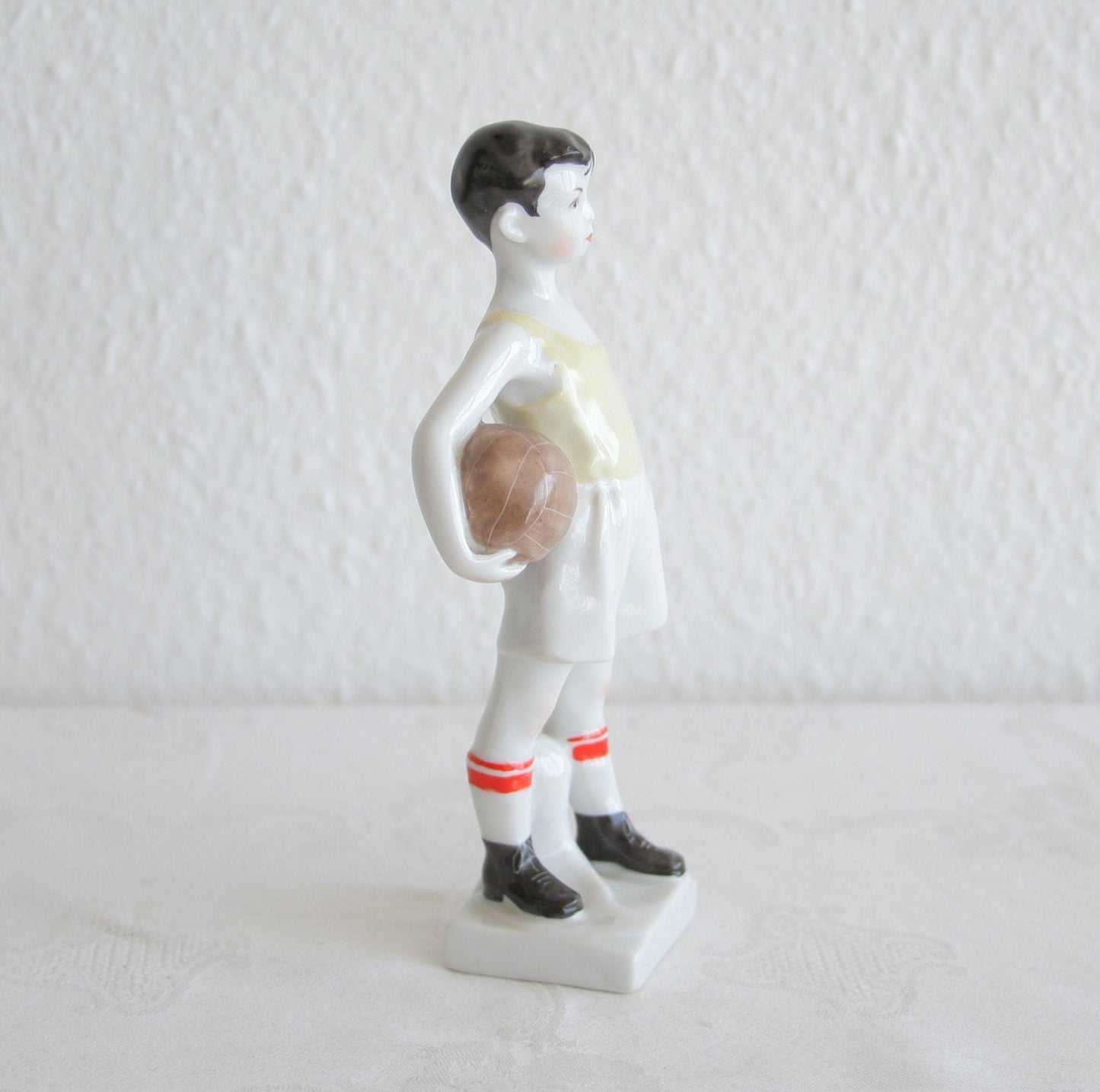 LOMONOSOV Boy Succor Player / Goal Keeper Porcelain Sculpture Mollaris.com