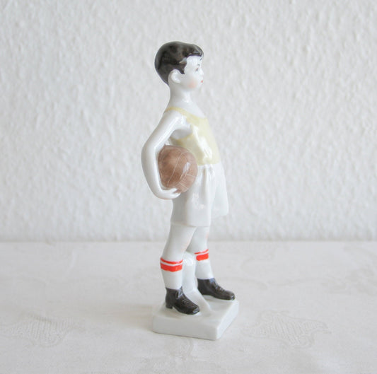 LOMONOSOV Boy Succor Player / Goal Keeper Porcelain Sculpture Mollaris.com