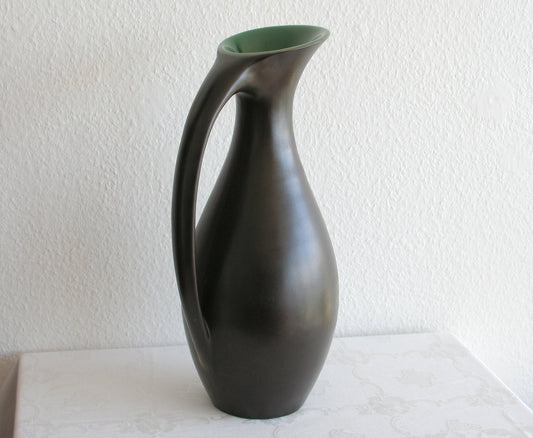 MØRKØV Monumental Black Green Glazed Ceramic Floor Vase Mollaris.com