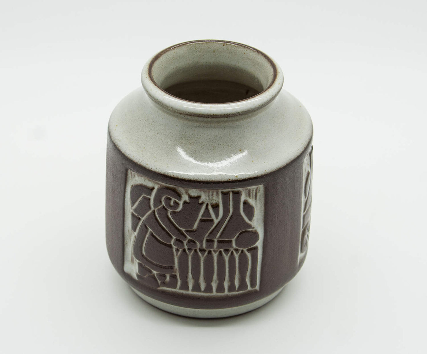 MICHAEL ANDERSEN Small Grey Brown Glazed Vase Mollaris.com