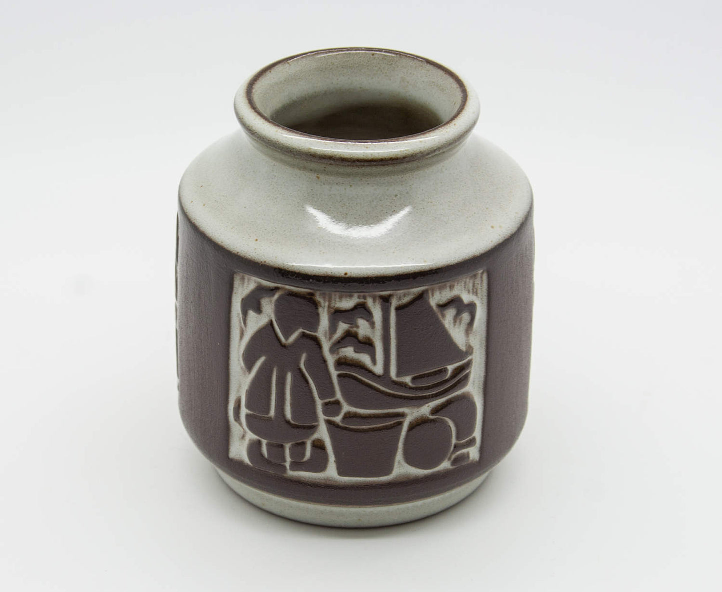 MICHAEL ANDERSEN Small Grey Brown Glazed Vase Mollaris.com