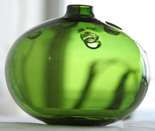 MICHAEL BANG Holmegaard HULVASE Green Glass Vase Mollaris.com