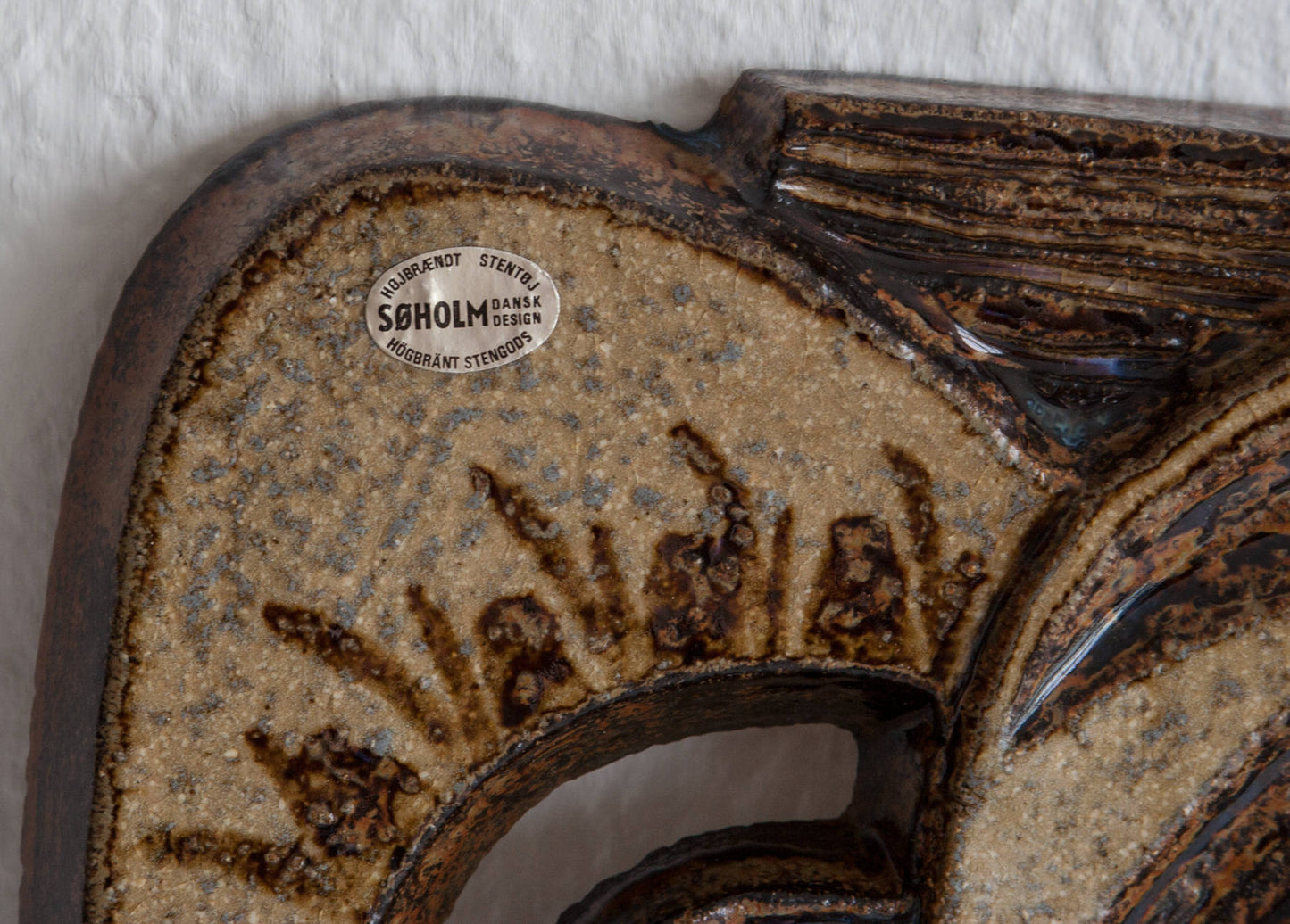 NOOMI BACKHAUSEN Søholm Abstract Bird Design Stoneware Wall Plaque Mollaris.com