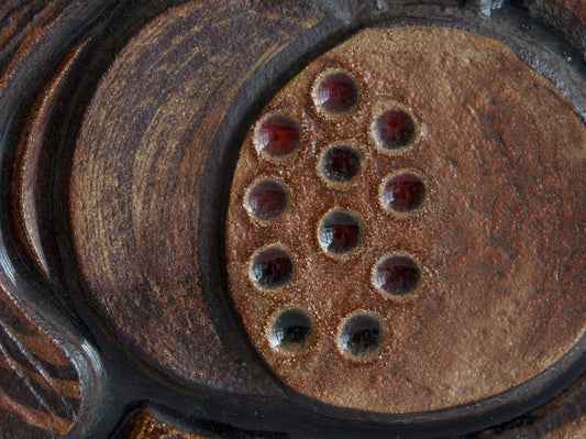 NOOMI BACKHAUSEN Søholm Abstract Branches and Fruits Stoneware Wall Plaque Mollaris.com