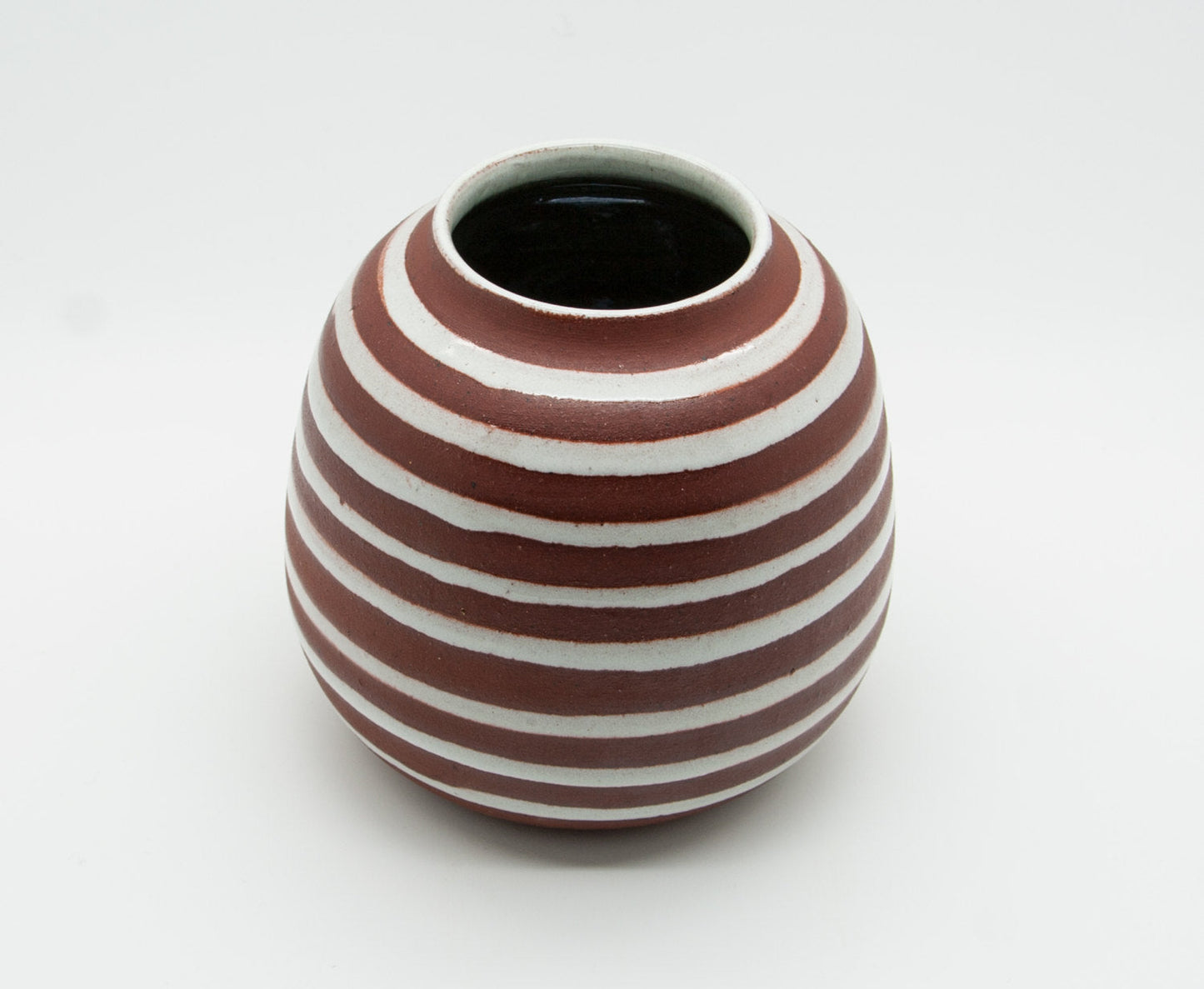 OSA Aase Frederiksen White Stripe Decorated Ceramic Vase Mollaris.com